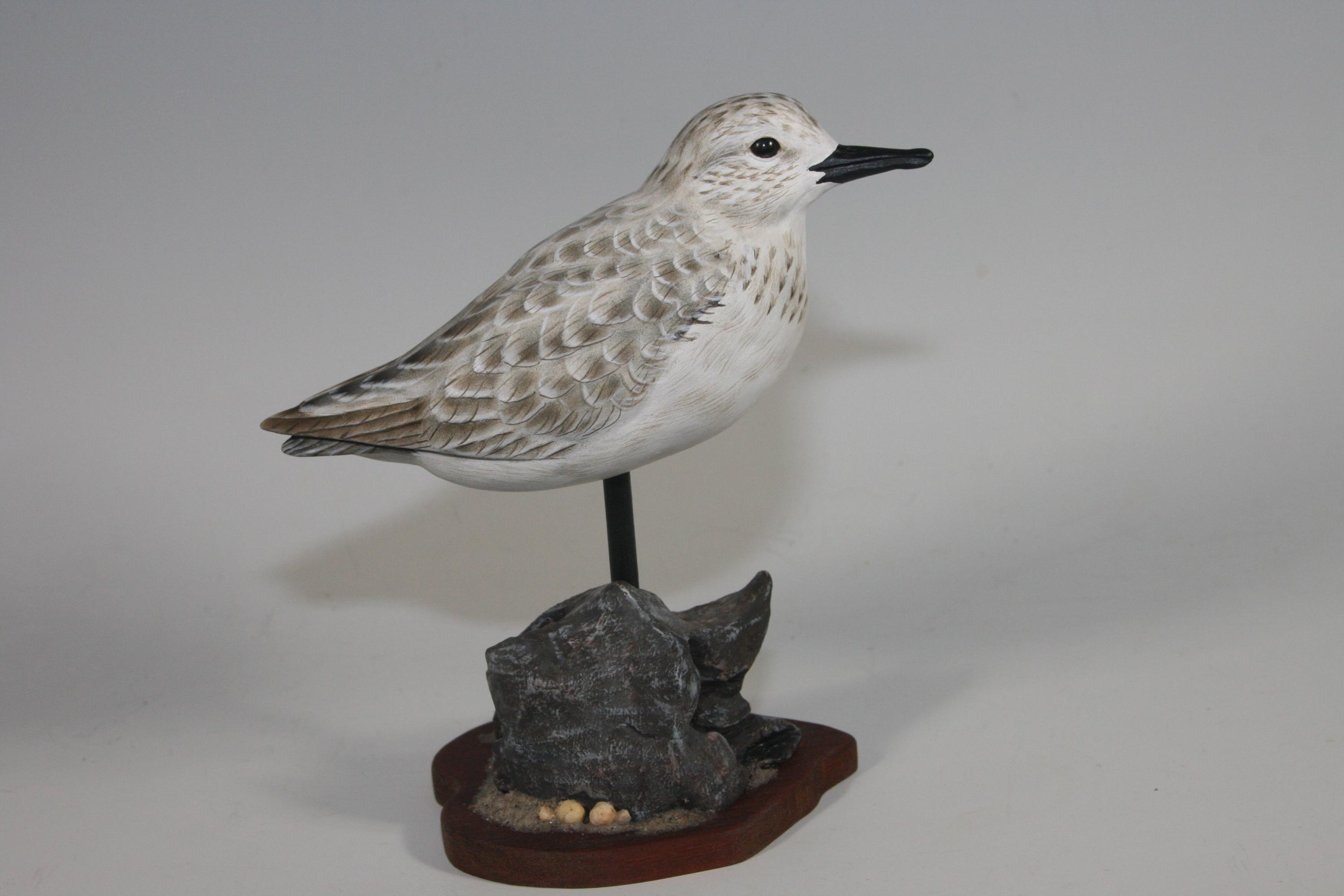 Sanderling (Hand Carved) — hand carved wildfowl sculpture by Edward H. Legg