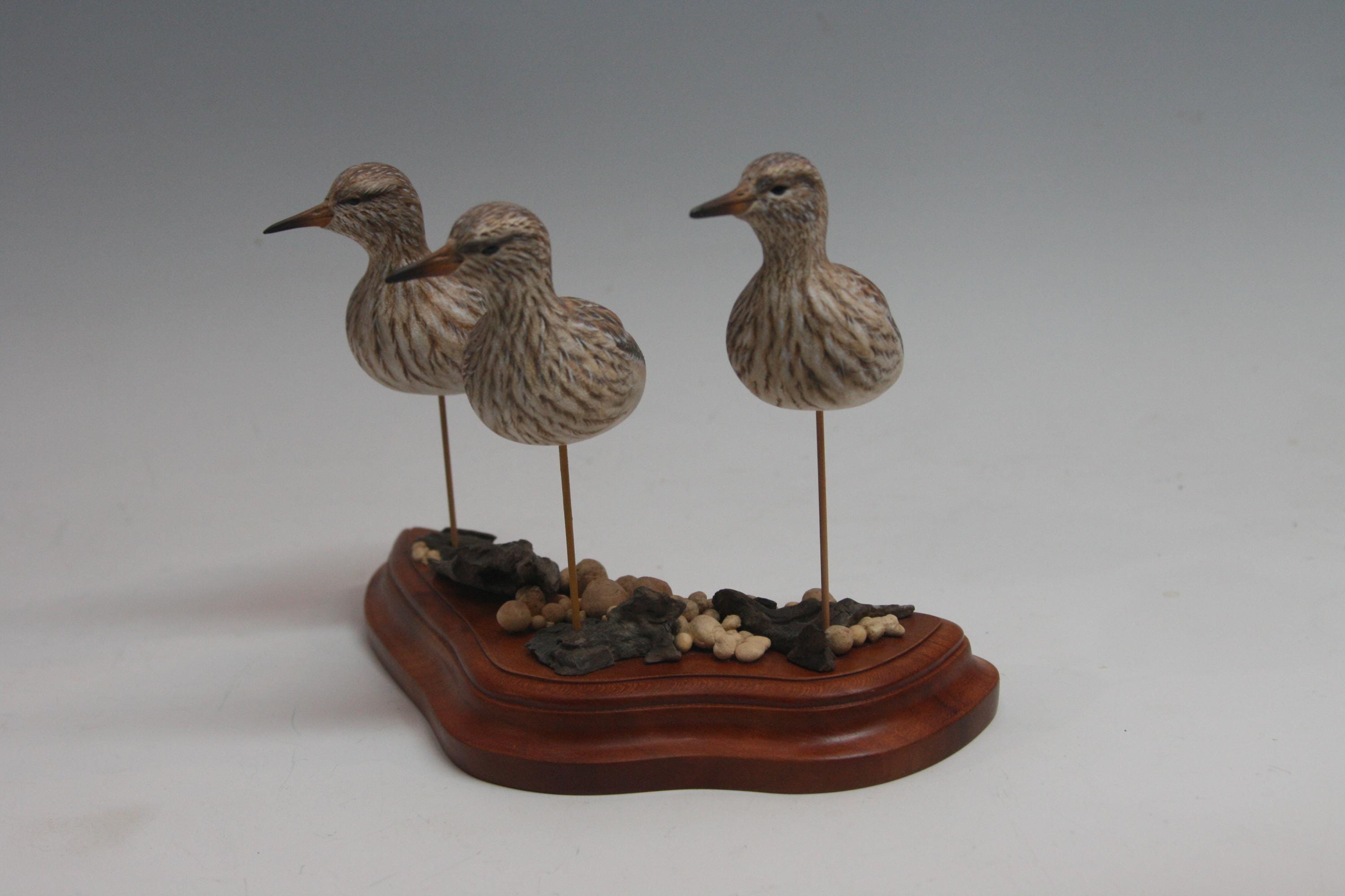 Pectoral Sandpipers — hand carved wildfowl sculpture by Edward H. Legg